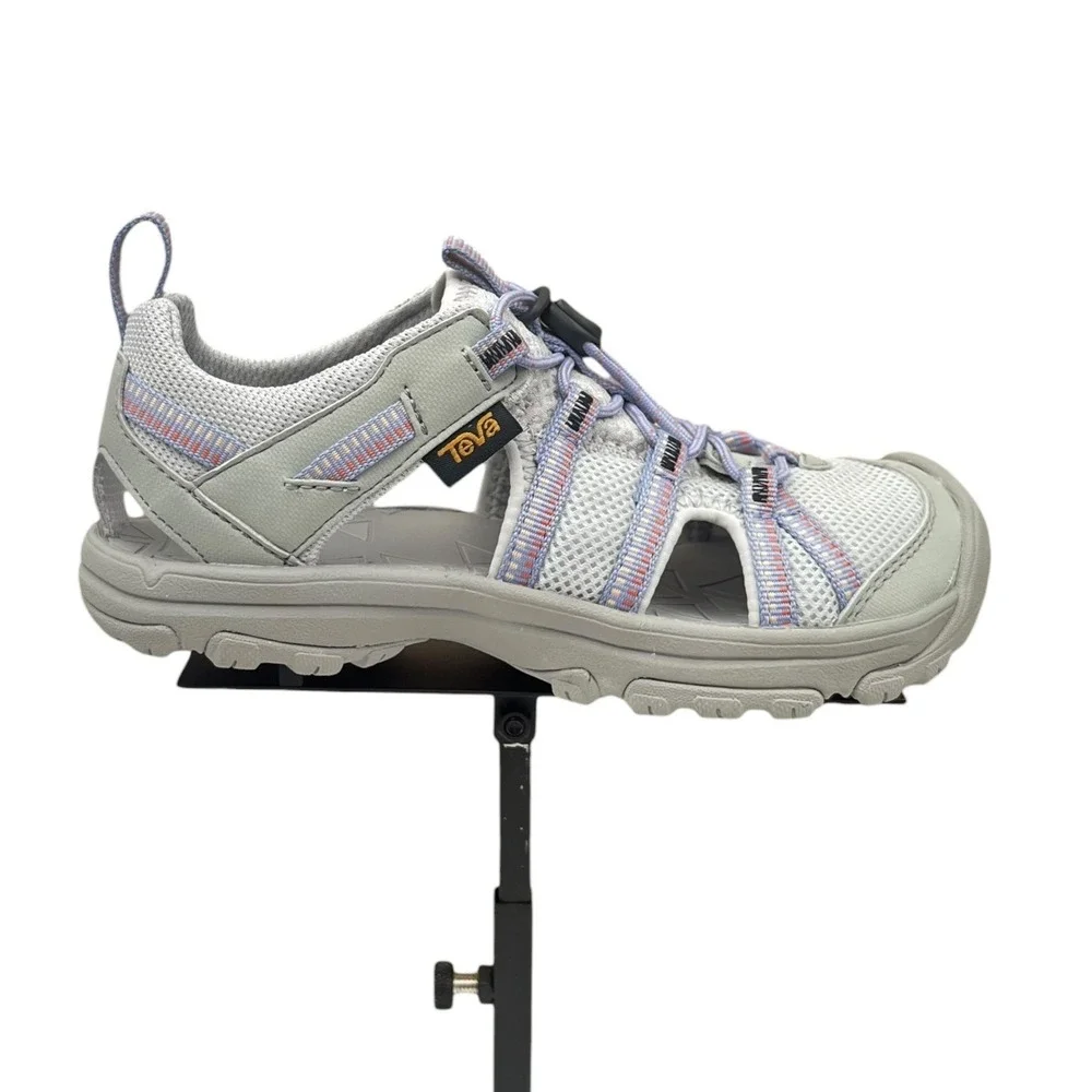 Teva Manatee Youth Girls Sport Sandals Size 1 Gray‎ Lavender Closed Toe Shoes